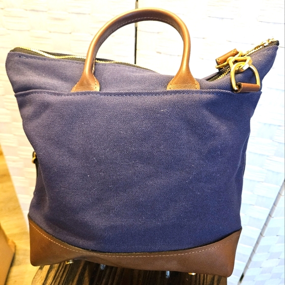R.Riveter "otto" the carry all canvas tote with leather trim in navy 🇺🇸 - Picture 3 of 10